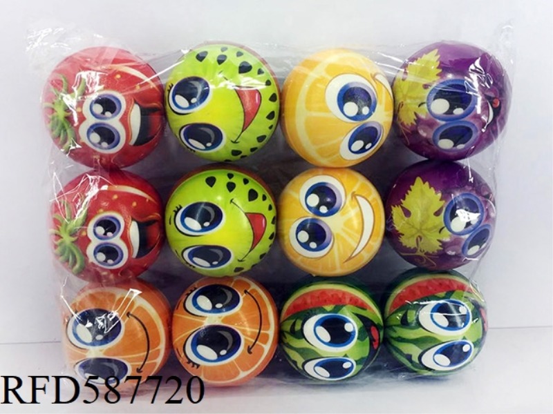 6.3CM PU FRUIT EXPRESSION BALL
