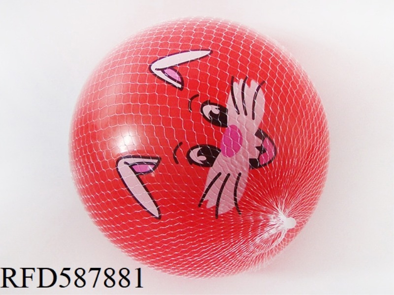 9 INCH SINGLE PRINTED ANIMAL SMILEY FACE BALL