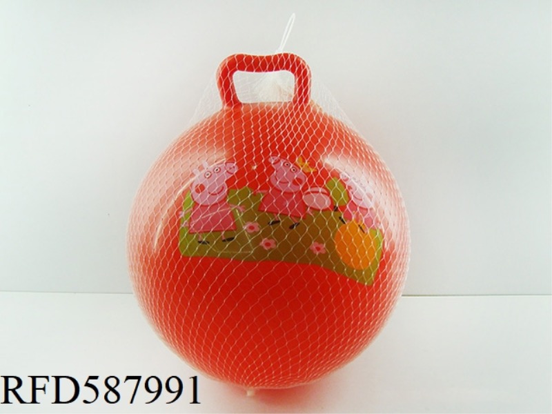 9 INCH PIGGY PEGGY HANDLE BALL (4-COLOR MIXED)