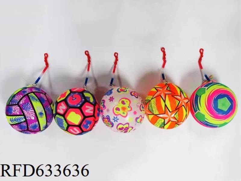 INFLATABLE 9-INCH FLUORESCENT LIFTING RING WITH FULLY PRINTED BALL