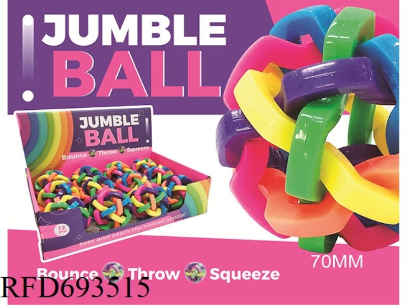 SQUARE FLUORESCENT RAINBOW BALLS: 12 PIECES PER BOX