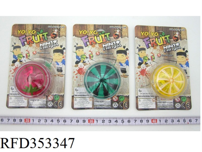 SUCTION BOARD FLASHING FRUIT YO-YO DIAMETER 5.5CM (3 TYPES MIXED)