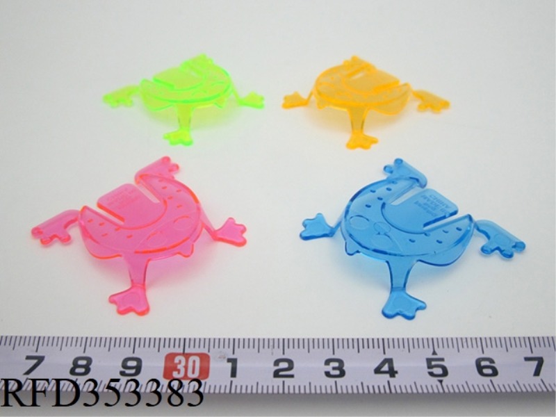 TRANSPARENT HAND PRESSURE SMALL BOUNCING FROG