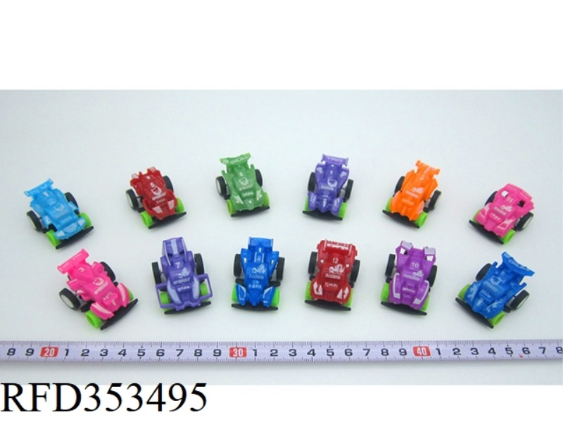 SOLID COLOR PULL BACK RACING CAR (12 TYPES ASSORTED)