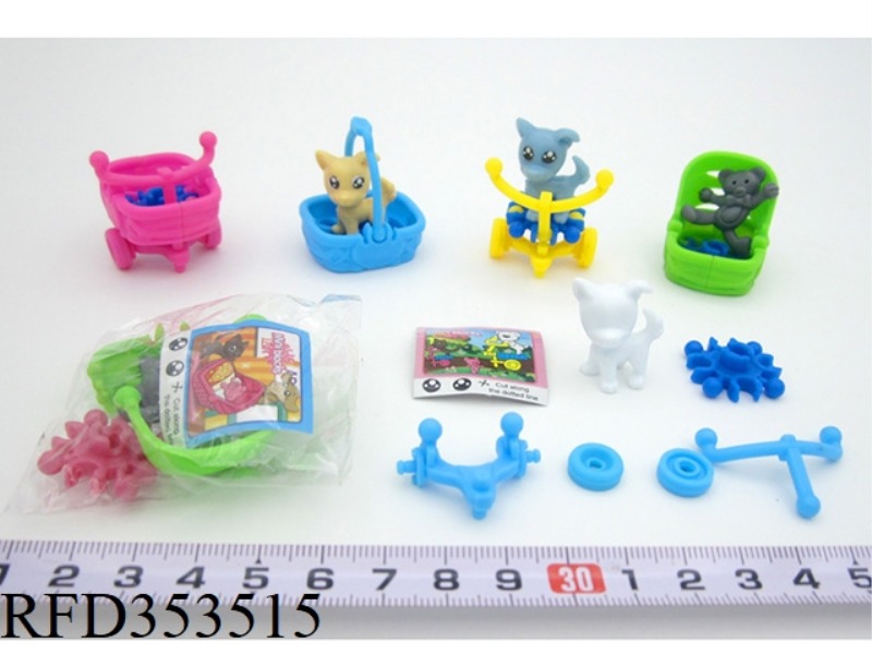 BUILDING BLOCKS ASSEMBLED PET CAR (4 ASSORTED)