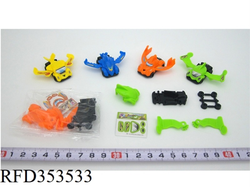 ASSEMBLED DEFORMATION SPEED CAR (4 TYPES ASSORTED)