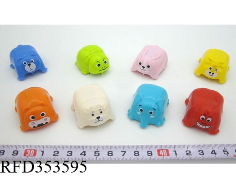 CARTOON ANIMAL PULL BACK CAR (8 ASSORTED)