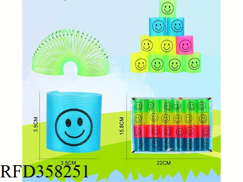 TRANSPARENT FOUR-COLOR PAD PRINTING SMILEY RAINBOW CIRCLE/24PCS