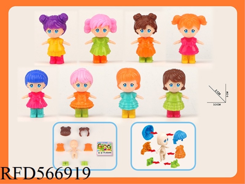 EIGHT ASSEMBLED WONDER DOLLS