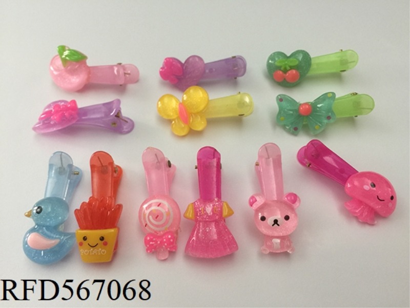 A VARIETY OF TRANSPARENT HAIR CLIPS