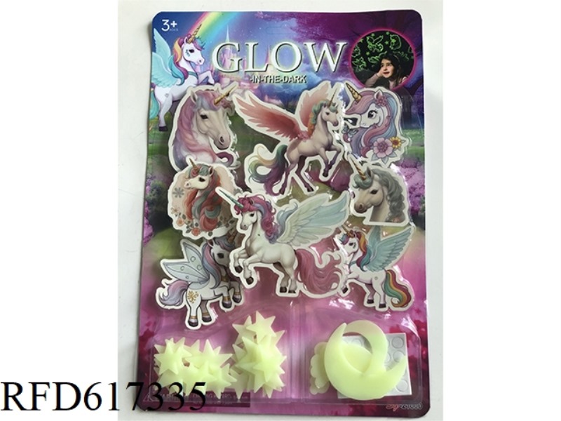 GLOW-IN-THE-DARK ANIMAL CARD STAR MOON