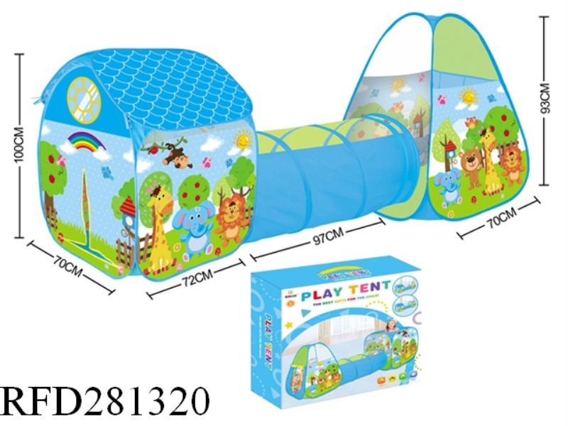 CARTOON ZOO 3 IN 1TENT