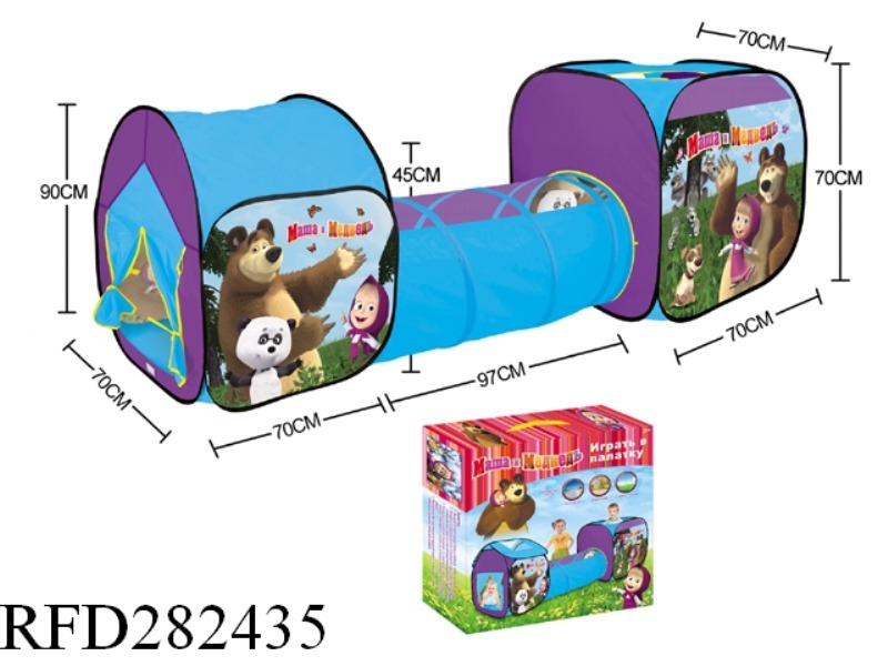 3 IN 1 MARTHA AND BEAR CHILDREN PLAY HOUSE FIT TUNNEL TUBE