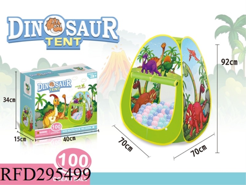 CARTOON DINOSAUR PYRAMID TENT WITH BALL(100PCS)
