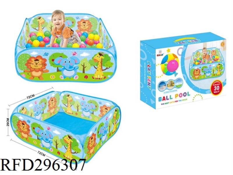 CARTOON HAPPY ZOO TENT BALL POOL WITH 30PCS BALLS