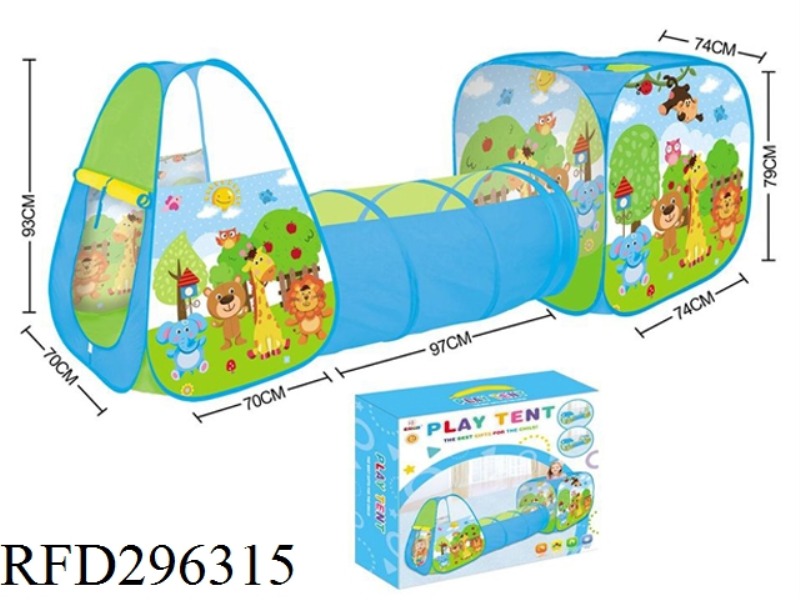 CARTOON HAPPY ZOO 3 IN 1 TENT