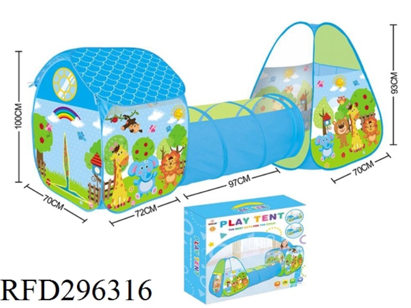 CARTOON HAPPY ZOO 3 IN 1 TENT