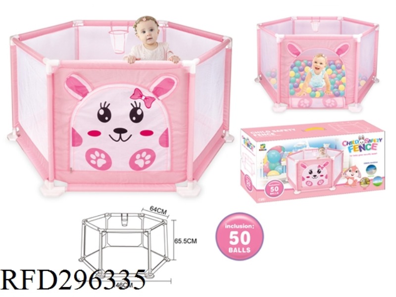 146CM PRINTED RABBIT CHILDREN'S ENCLOSURE WITH 50 PCS 5.5CM BALL