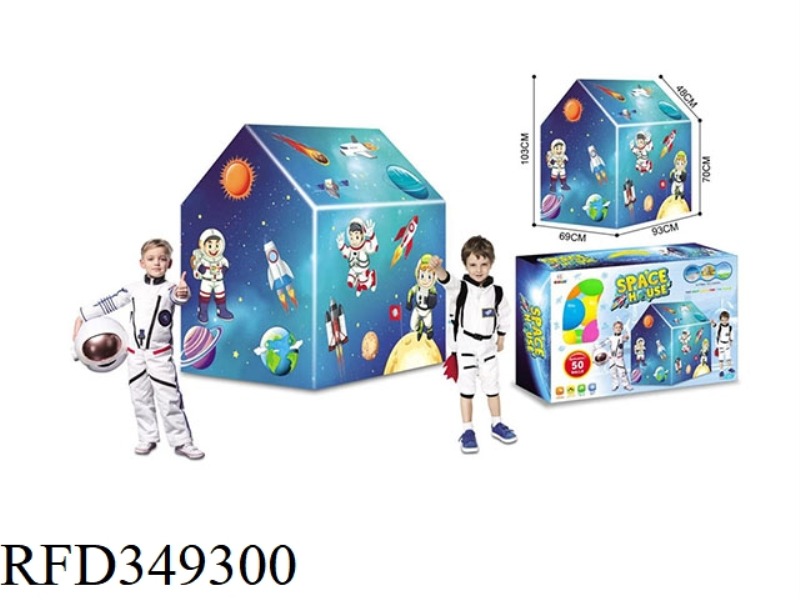 THE CHILDREN'S SPACE TENT CARRIES 50 OCEAN BALLS