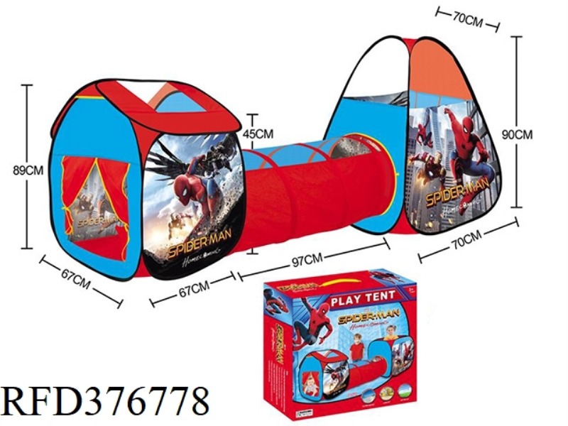THREE-IN-ONE SPIDERMAN GAME HOUSE FITTED TUNNEL CLIMBING TUBE TENT