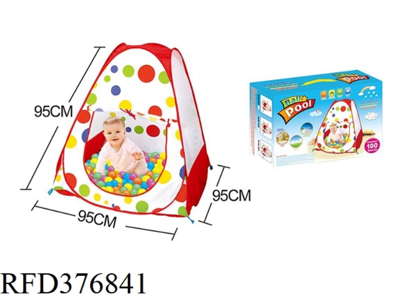 PORTABLE BOX 95CM CHILDREN'S TENT + 100 6CM OCEAN BALLS