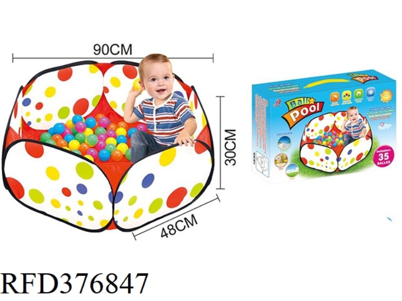 PORTABLE BOX 0.9M CHILDREN'S BALL POOL + 35 6CM OCEAN BALLS