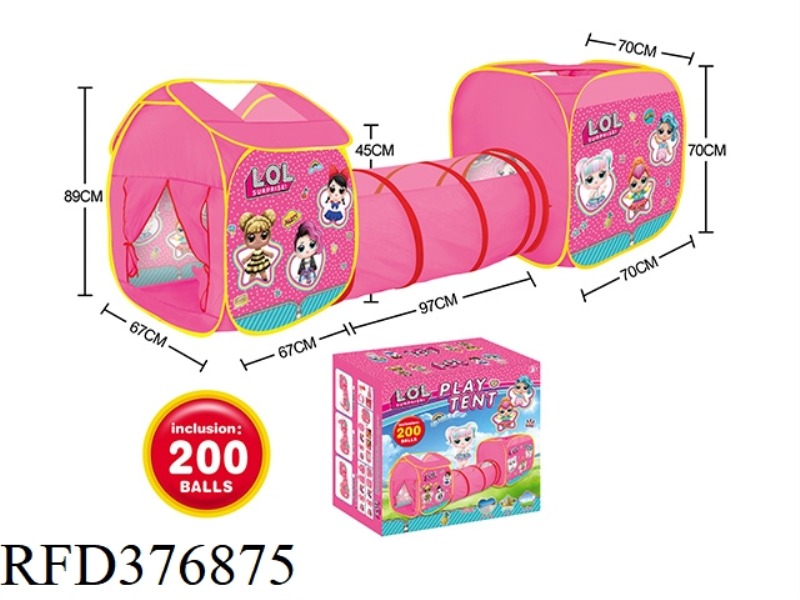 3 IN 1 SURPRISE DOLL CHILDREN'S TENT WITH 200 6CM OCEAN BALLS