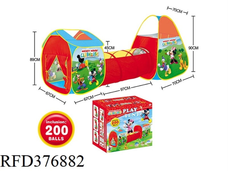 3 IN 1 DISNEY CHILDREN'S TENT WITH 200 6CM OCEAN BALLS