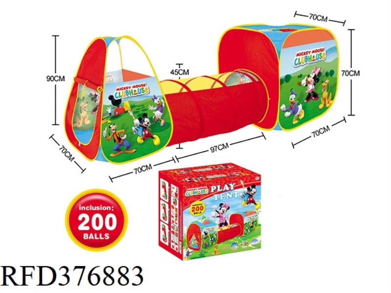 3 IN 1 DISNEY CHILDREN'S TENT WITH 200 6CM OCEAN BALLS