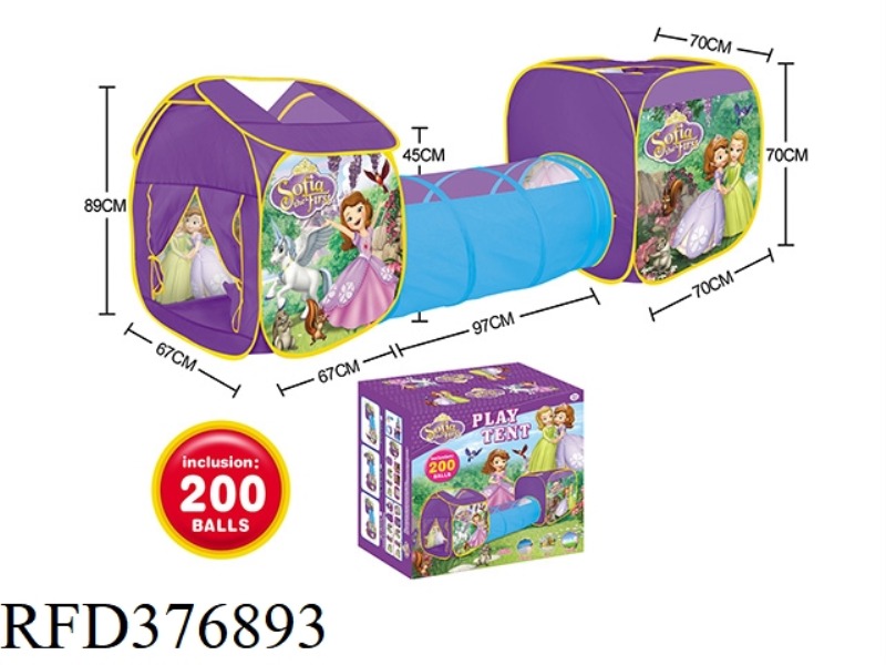 3 IN 1 SOFIA CHILDREN'S TENT WITH 200 6CM OCEAN BALLS