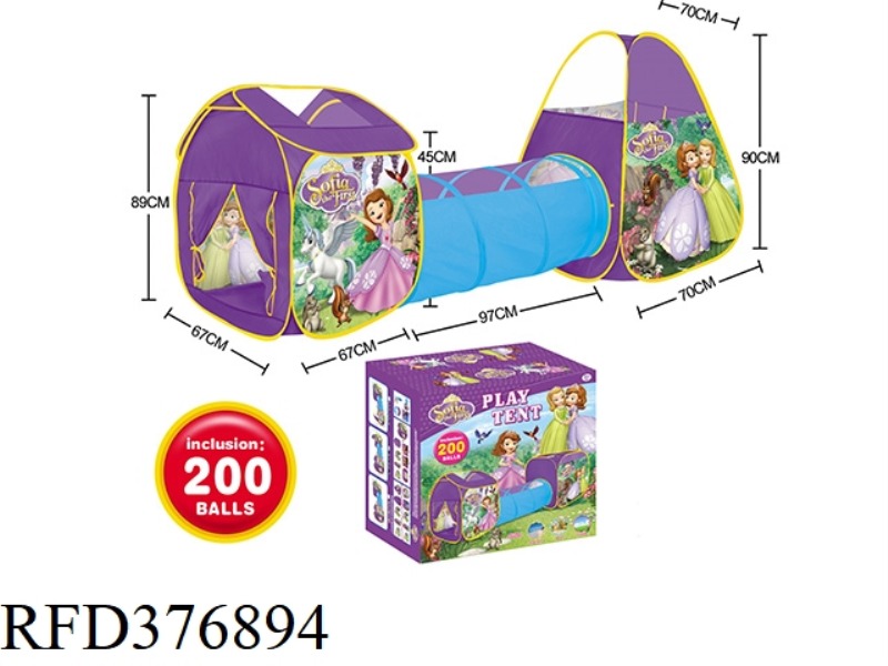 3 IN 1 SOFIA CHILDREN'S TENT WITH 200 6CM OCEAN BALLS