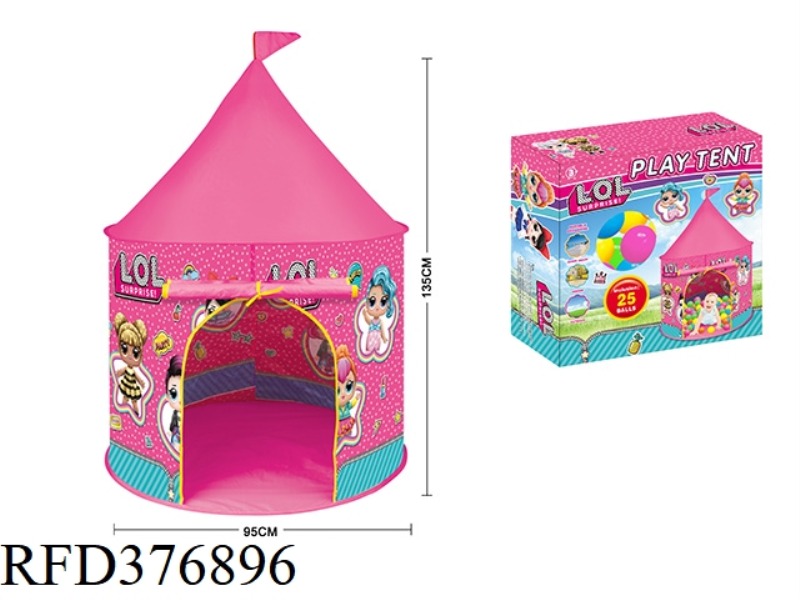 SURPRISE DOLL YURT TENT WITH 25 5.5CM OCEAN BALLS