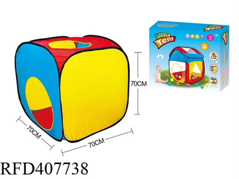 SQUARE CHILDREN'S TENT WITH 50 6 CM OCEAN BALLS