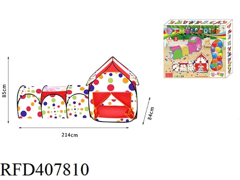 TWO-IN-ONE CHANNEL TENT + 80 BALLS