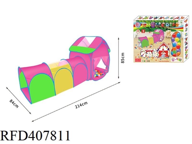 TWO-IN-ONE CHANNEL TENT + 80 BALLS