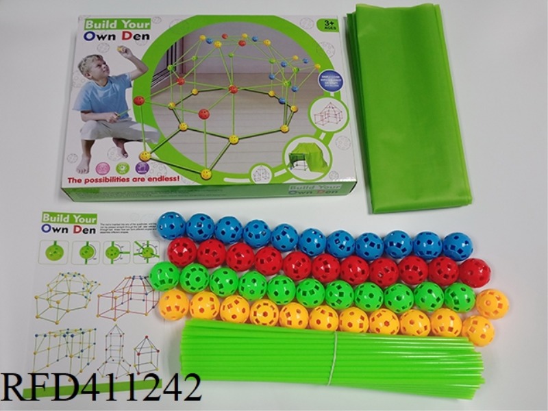 BEAD-INSERTED TENT (75 STICKS + 45 BALLS + CLOTH)