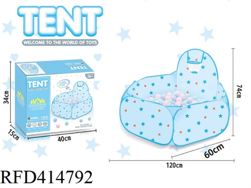 STAR BLUE TOY BALL POOL TENT WITH 100 BALLS