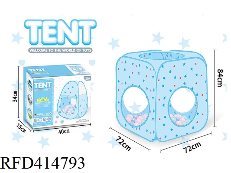 STAR BLUE TOY SQUARE TENT WITH 100 BALLS