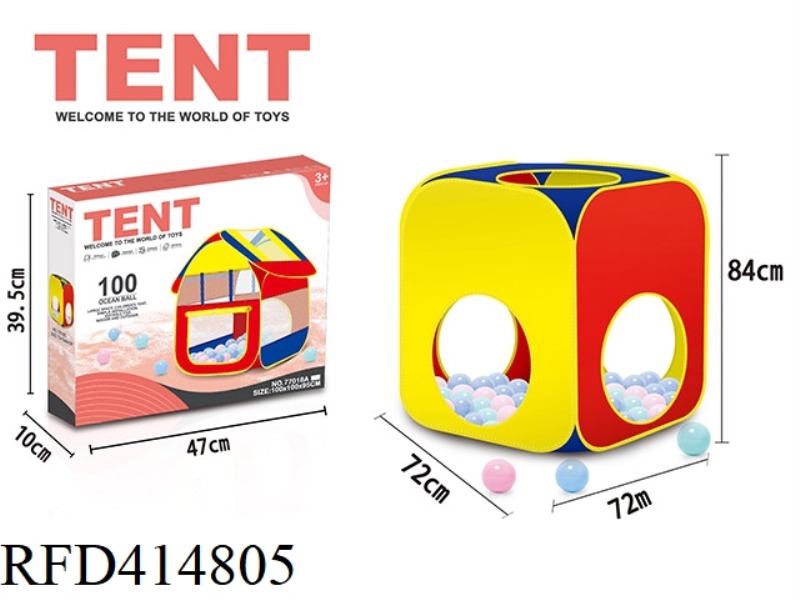 SQUARE TOY TENT WITH 100 BALLS