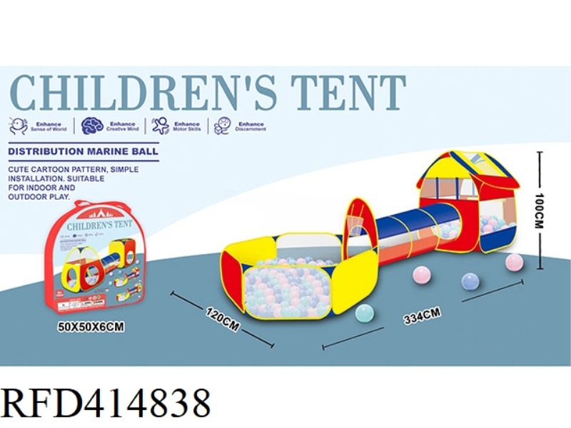 THREE-PIECE BALL POOL WITH CHANNEL WITH HOUSE