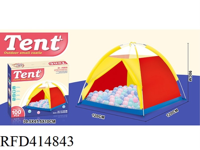 BEACH TOY COLOR CLOTH TENT WITH 100 BALLS
