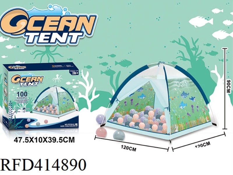 BEACH TYPE OCEAN TOY TENT WITH 100 BALLS
