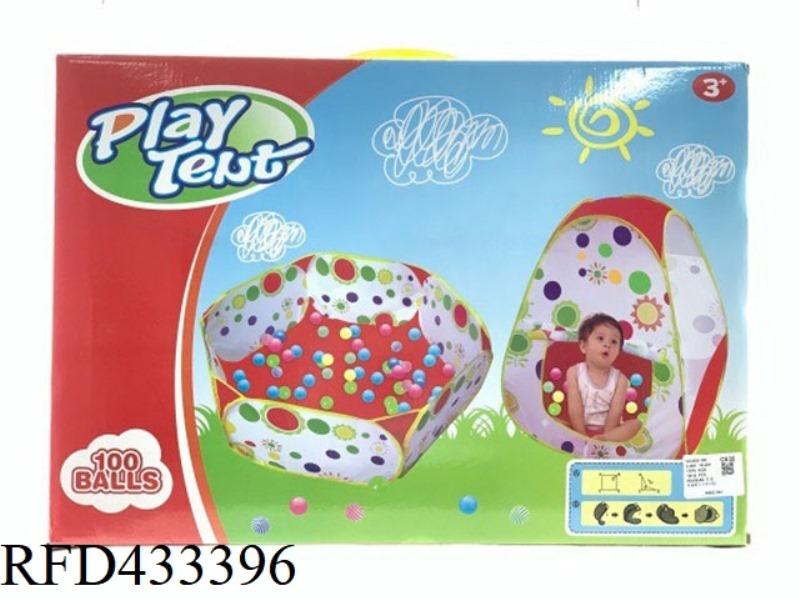 CHILDREN'S TRIANGULAR DOT TENT (WITH 100 BALLS) 6.8CM