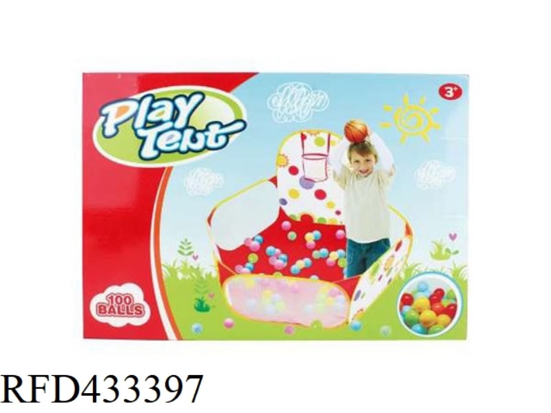 CHILDREN'S TENT BALL POOL (WITH 100 BALLS) 6.8CM