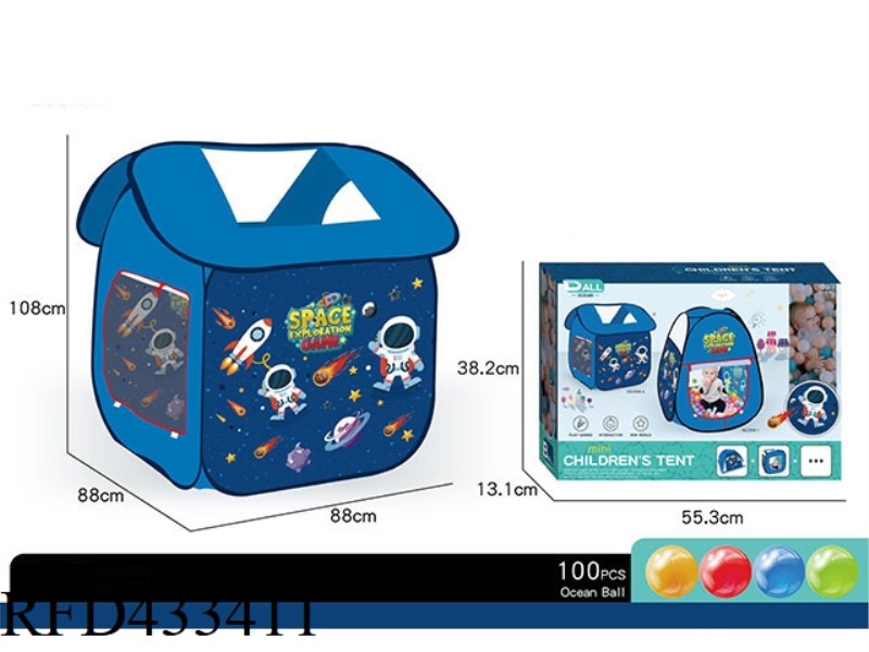 CHILDREN'S SPACE TENT (ROOM TYPE) WITH 100 BALLS