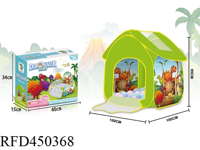 CARTOON DINOSAUR HOUSE TOY TENT WITH 100 BALLS