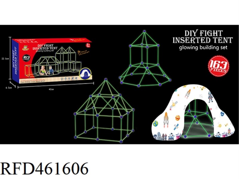 163PCS POLYGON LUMINOUS DIY TENT (WHITE SPACE THEME CLOTH)