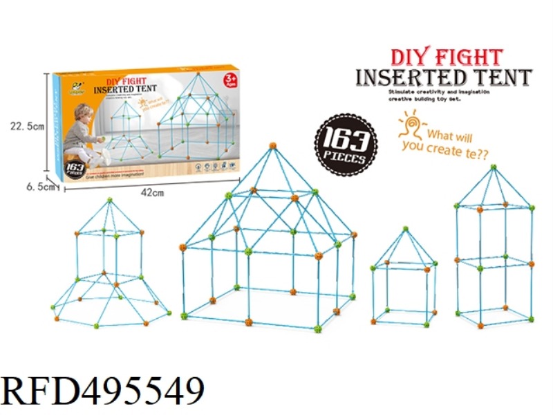 163PCS POLYGON DIY TENT