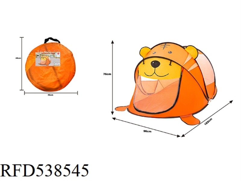 AUTOMATICALLY POPS OPEN THE TIGER CUB TENT