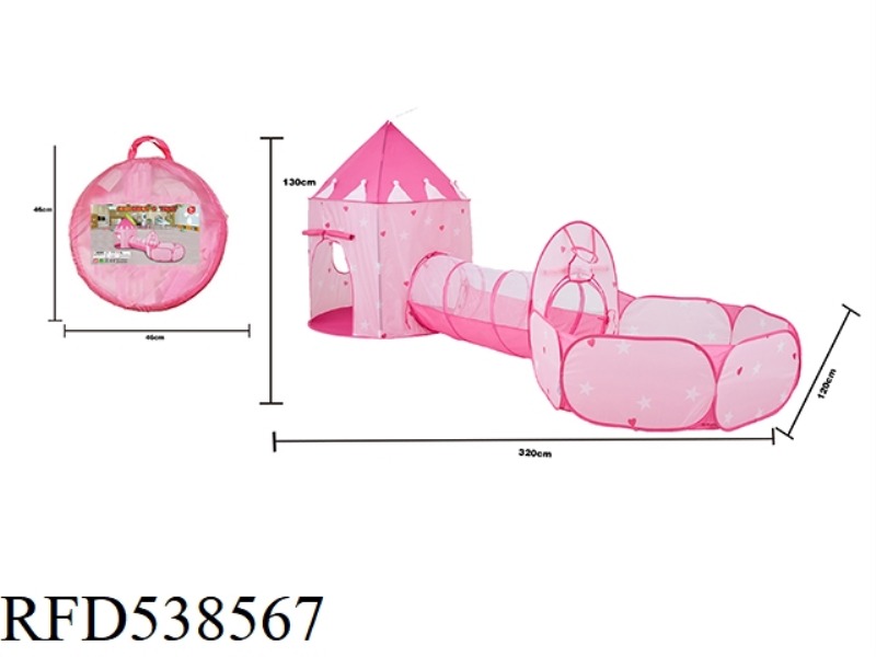 PEACH HEART TENT MONGOLIAN BAG THREE-PIECE SET